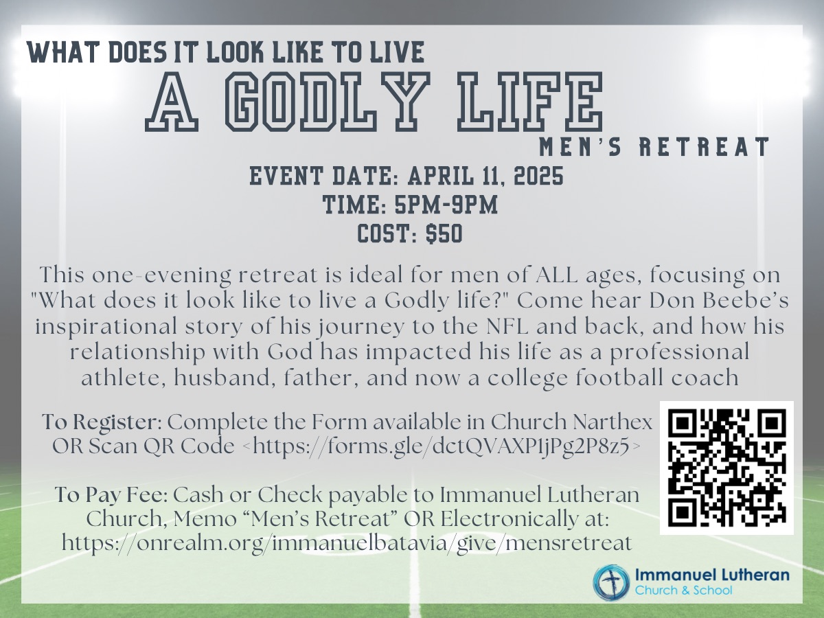 Immanuel Men's Retreat April 11, 2025