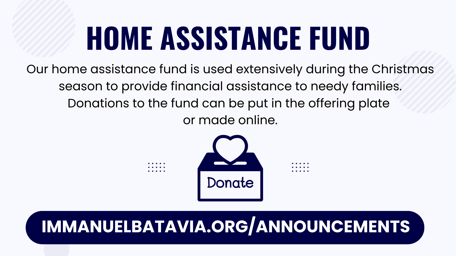 Home Assistance Fund Donations